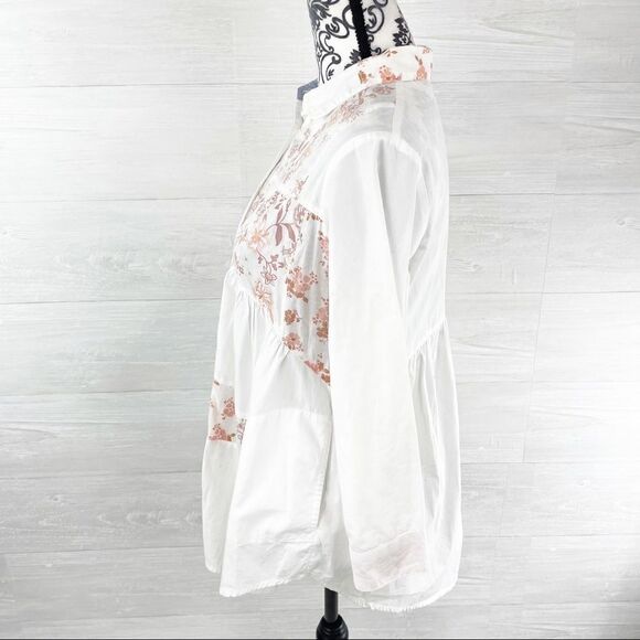 Anthropologie Maeve Floral Patchwork Babydoll Top - Picture 9 of 11